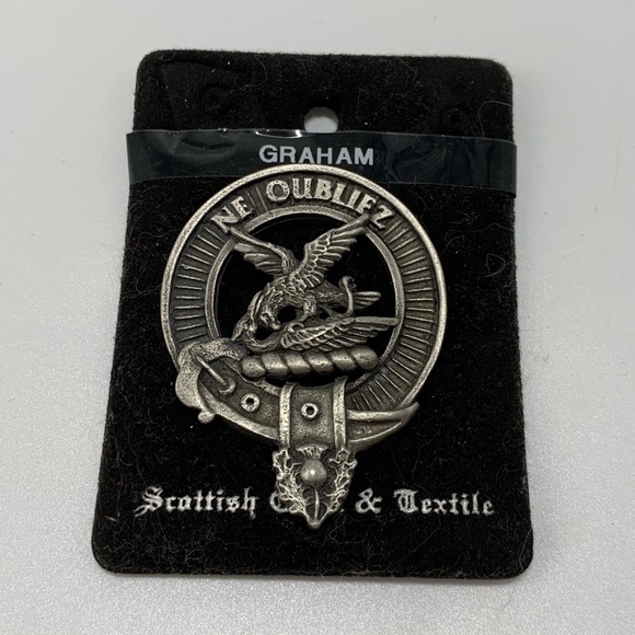 Graham Clan Crest Scottish Thistle Brooch